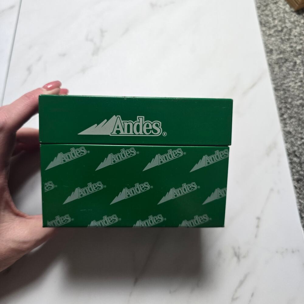Vintage Andes Recipe Box rust on top lid see photos